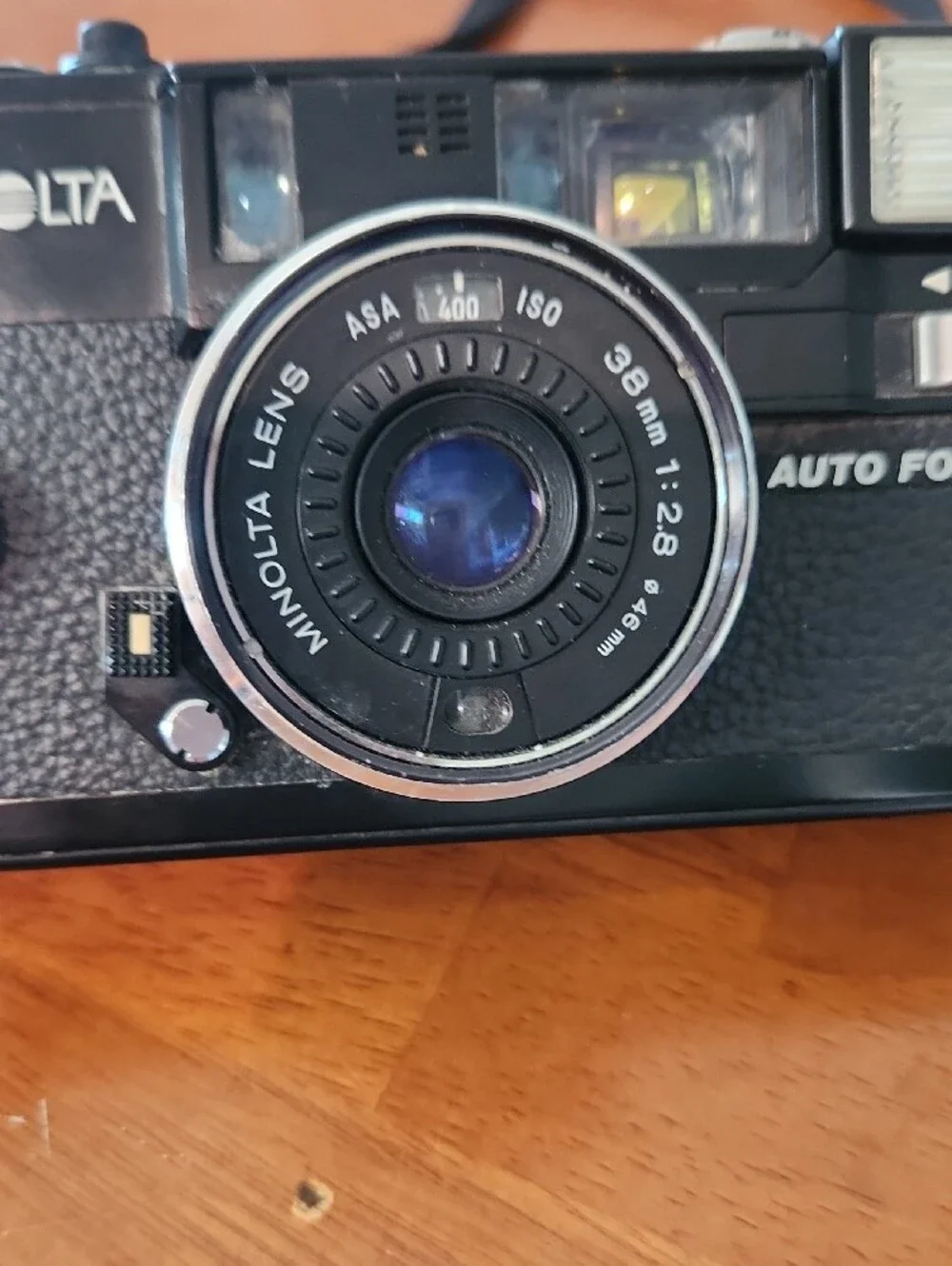 Vintage Minolta Hi-Matic AF2 35mm point-and-shoot film camera Untested